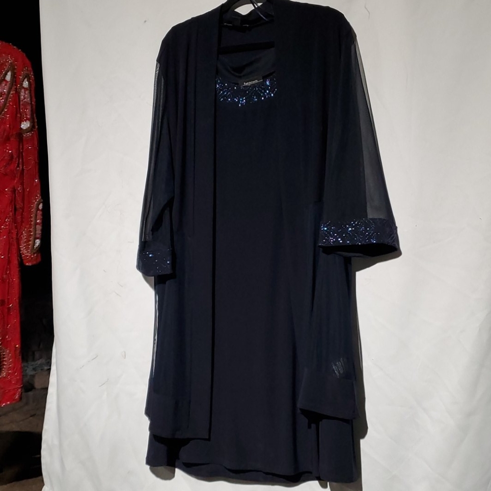 R&M Richards do blue dress with jacket sz 2X